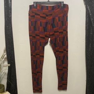 LuLaRoe Abstract Print Leggings Sz Tall & Curvy